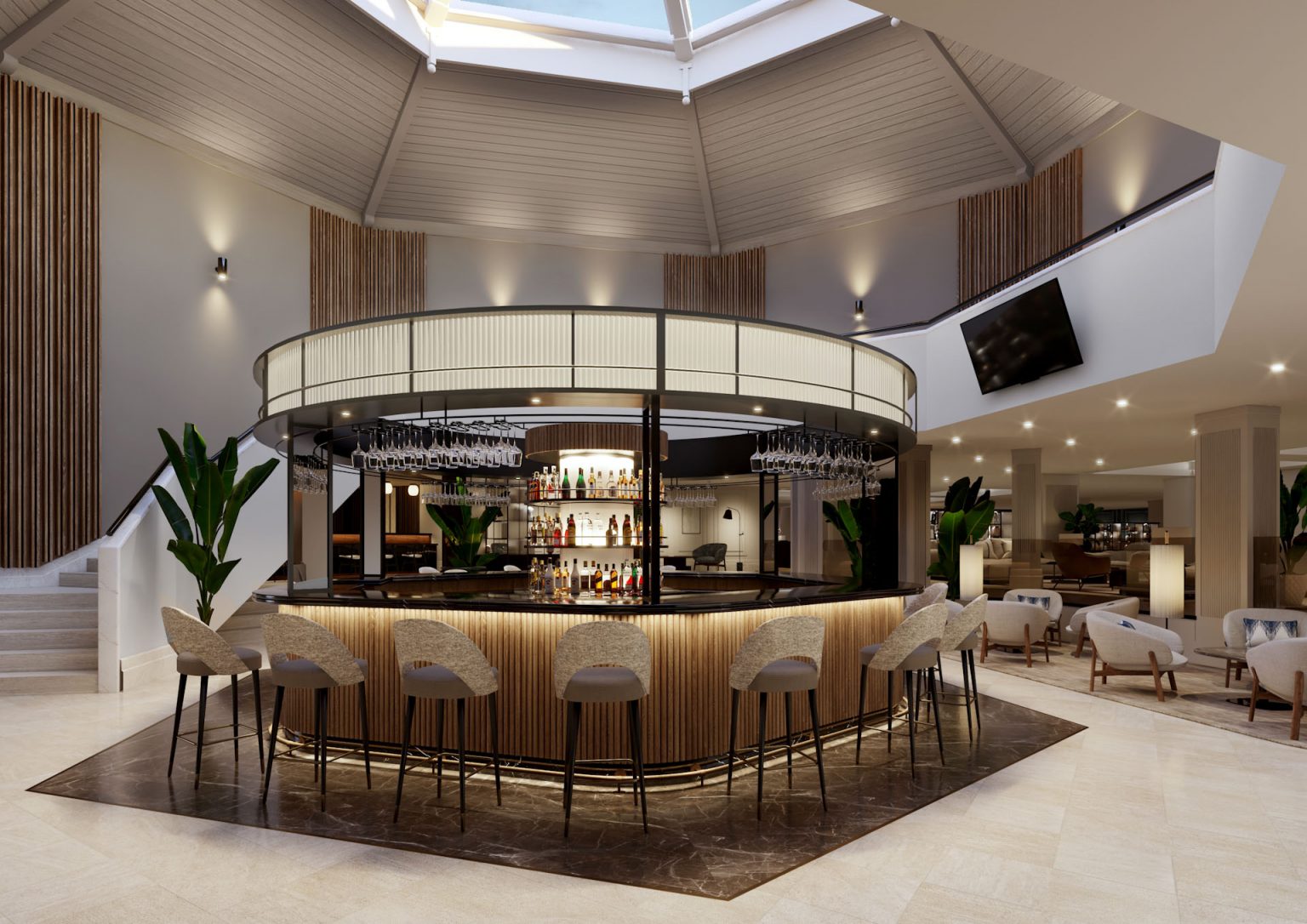 The stylish bar at La Manga Principe Felipe Hotel, Spain