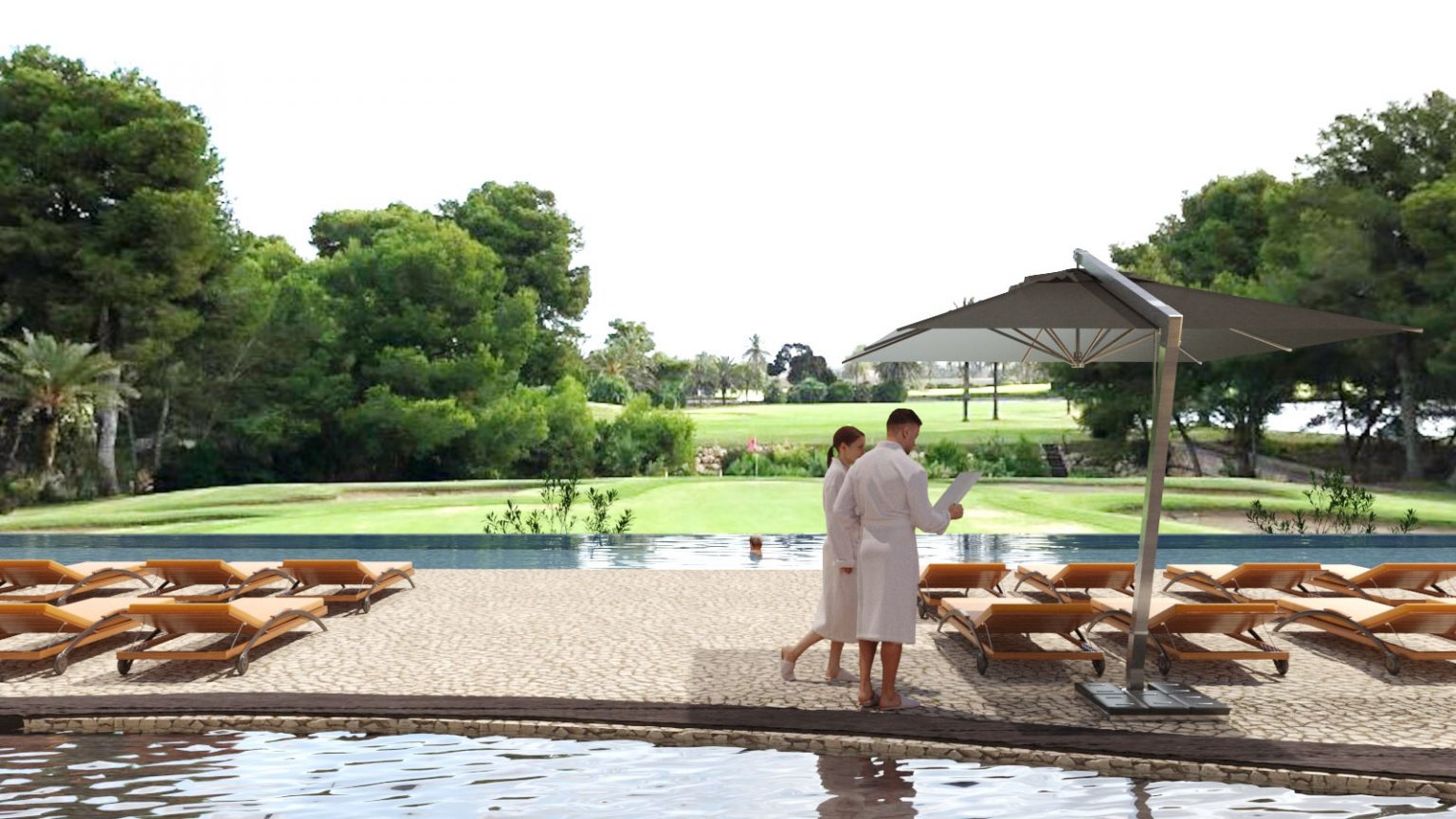 Relax by the pool at the luxury La Manga Principe Felipe Hotel, Spain