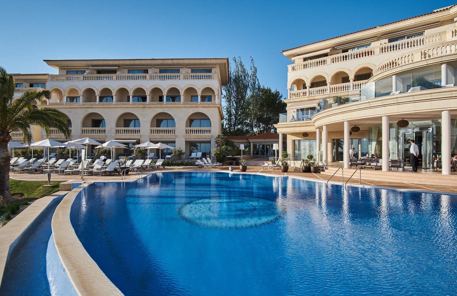 Pure Salt Port Adriano hotel Calvia, Mallorca, has a large outdoor swimming pool