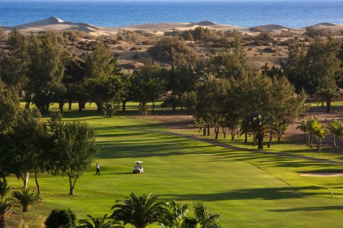 Down the fairway at Maspalomas Golf Club, Gran Canaria, Canary Islands