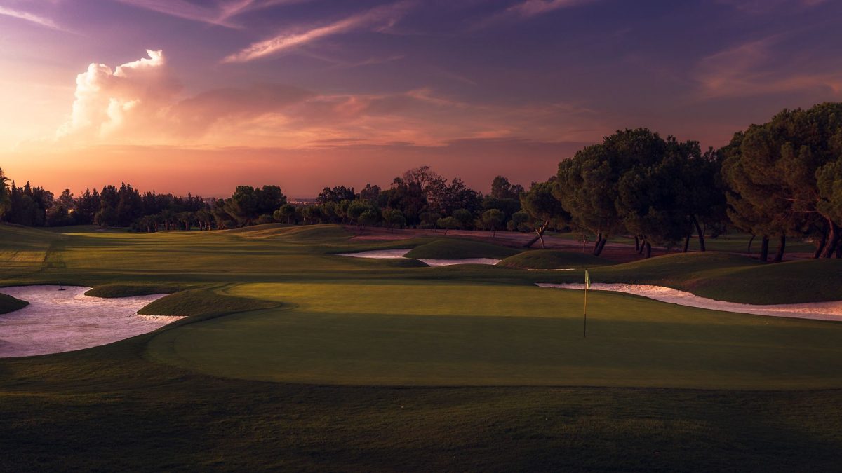 Sunset over Real Club de Golf de Sevilla, Spain