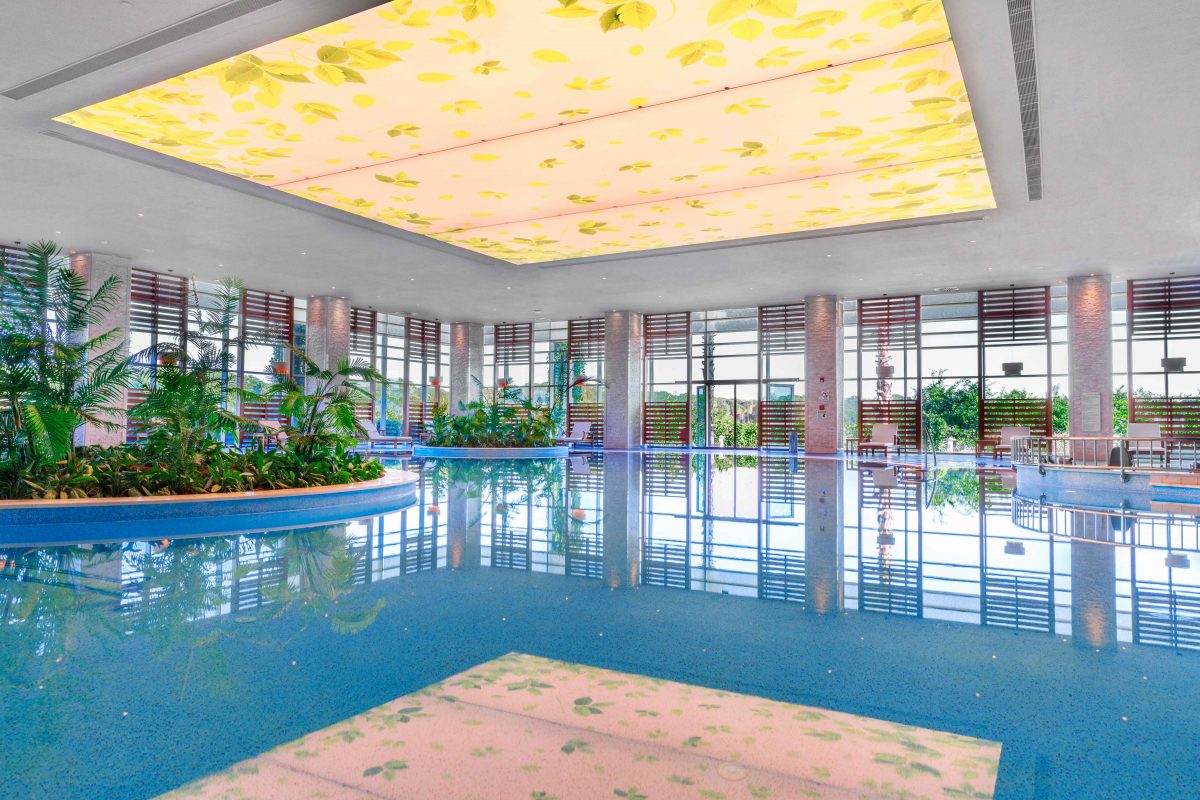 The indoor swimming pool at Regnum Carya Golf and Spa Resort, Belek, Turkey