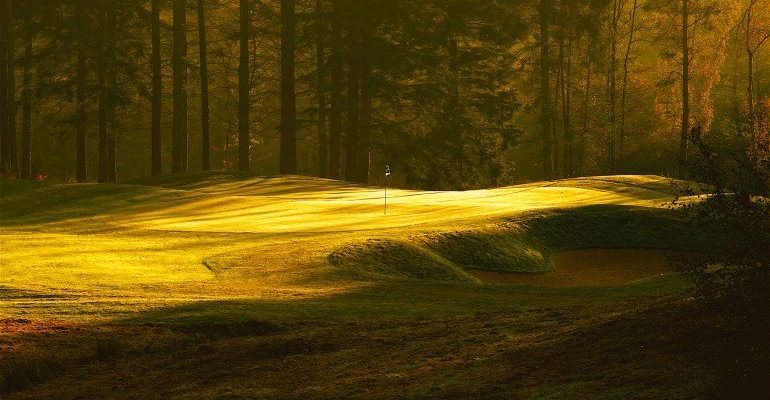 The fifth hole at Remedy Oak Golf Course, Dorset, England