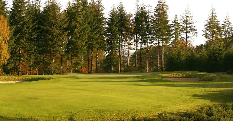 The ninth hole at Remedy Oak Golf Course, Dorset, England