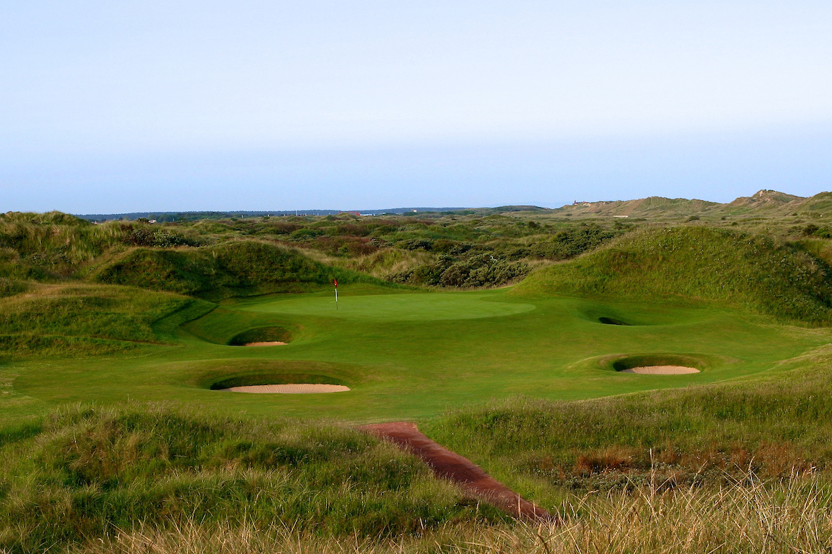 A well protected green at Royal Birkdale Golf Course, England