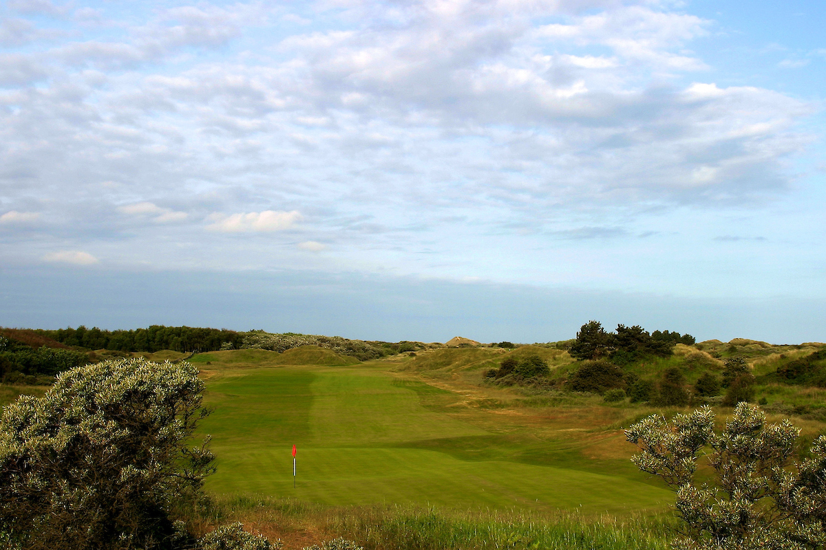 Looking back down the fairway at Royal Birkdale Golf Course, England