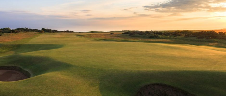 Sunset over Royal Porthcawl Golf Club, Wales