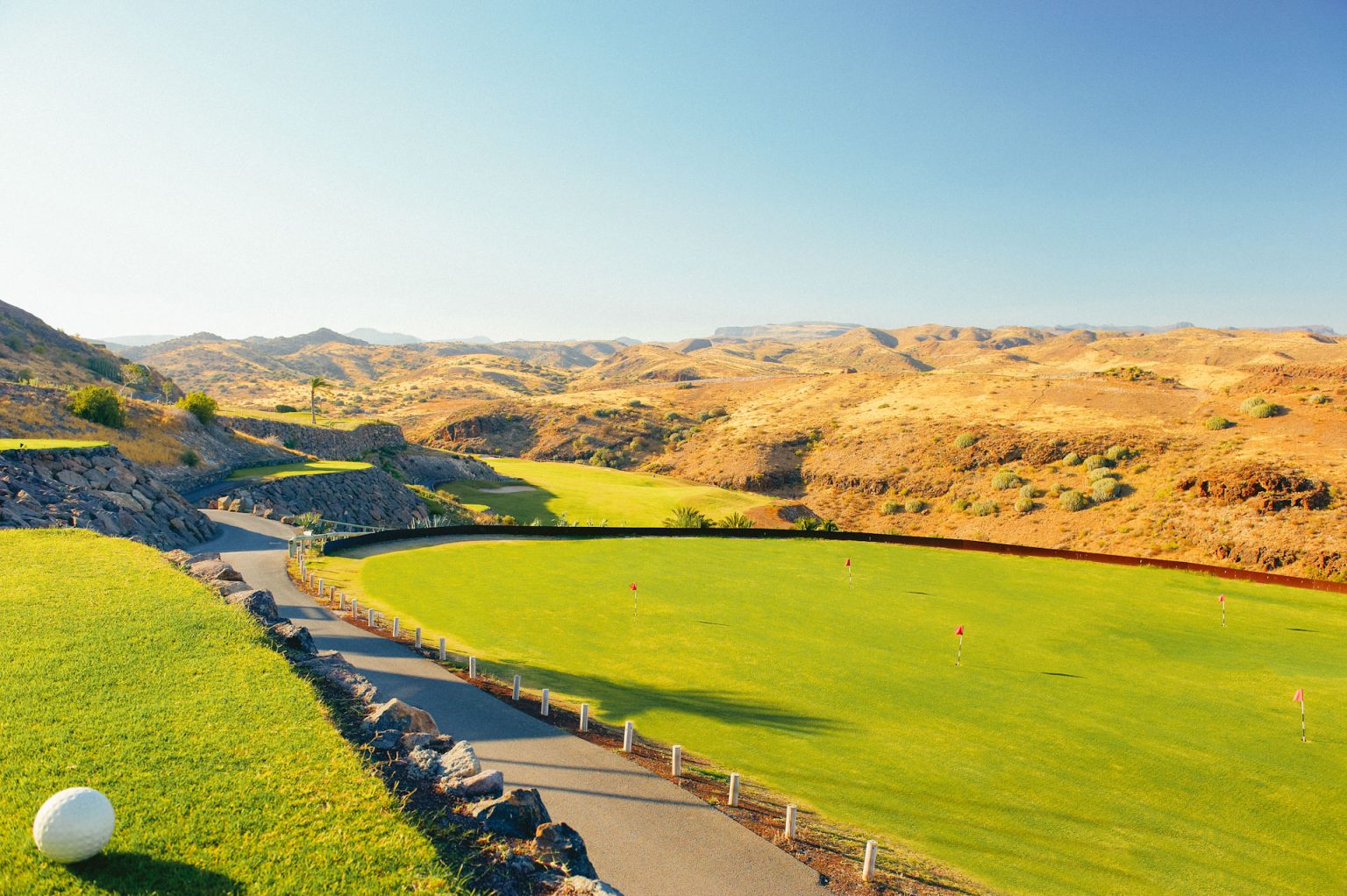 On the tee at the New Course, Salobre Golf Resort, Gran Canaria
