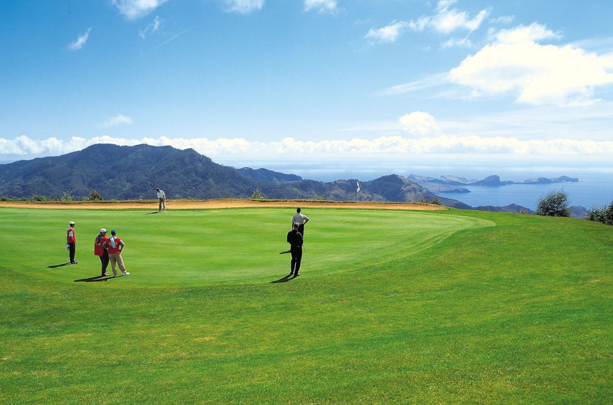 Large putting green at Santo da Serra Golf Course, Madeira
