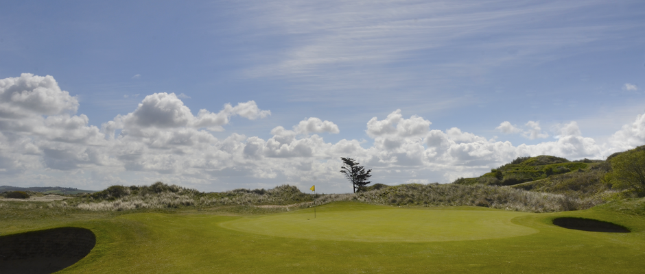 On the green at Saunton Golf Club, Devon, United Kingdom
