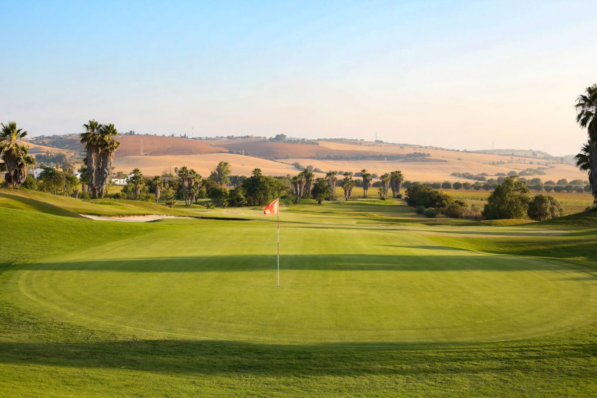 The sixth green at Sherry Golf Course, Jerez, Spain