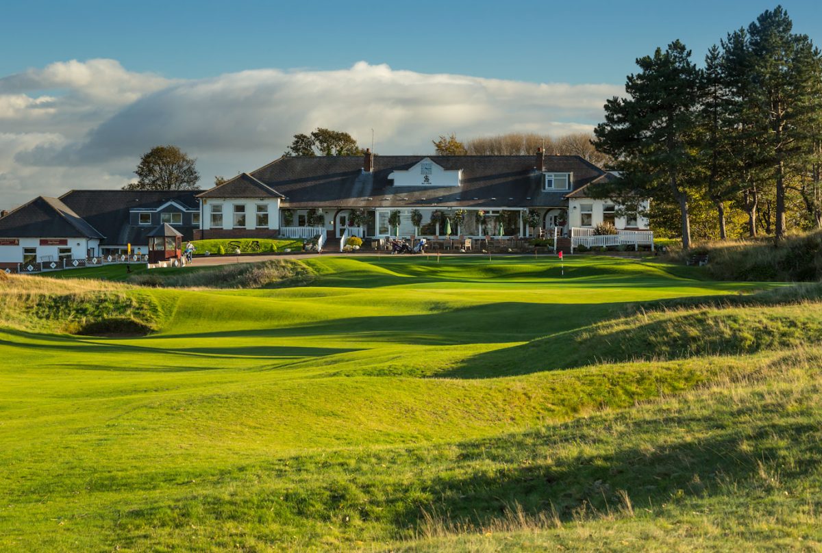 The clubhouse at Southport and Ainsdale Golf Club, England
