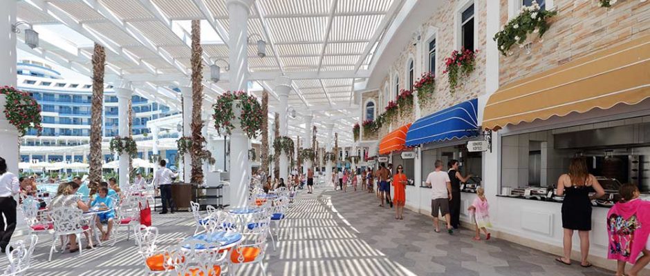 The food square at the Sueno Hotel Deluxe, Belek, Turkey