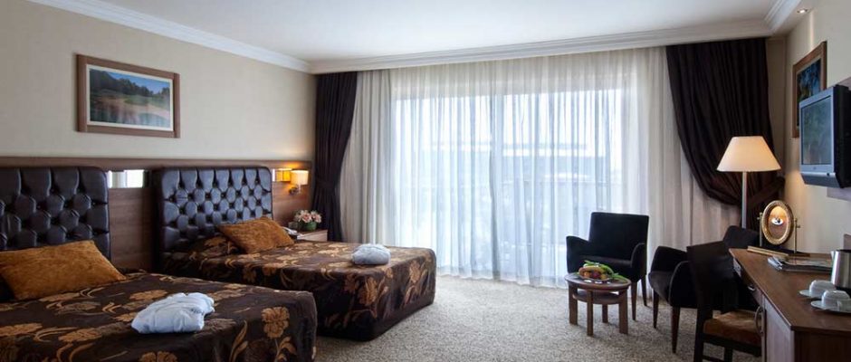 A twin bedroom at Sueno Golf Hotel, Belek, Turkey