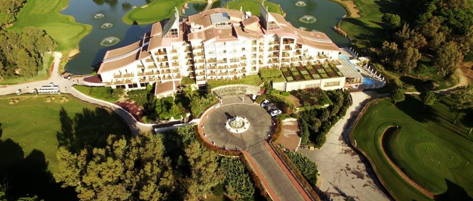Overview of Sueno Dunes golf course and hotel at Belek, Turkey
