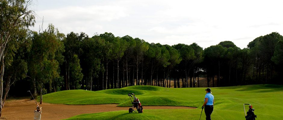 Heading to the sixth green at Sueno Dunes golf c ourse, Belek, Turkey