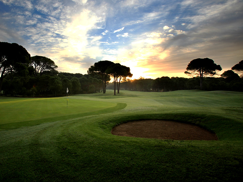 On the seventh hole at Sueno Dunes golf course, Belek, Turkey