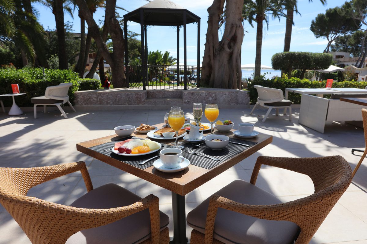 Breakfast on the terrace at Son Caliu Spa Oasis Hotel, Mallorca