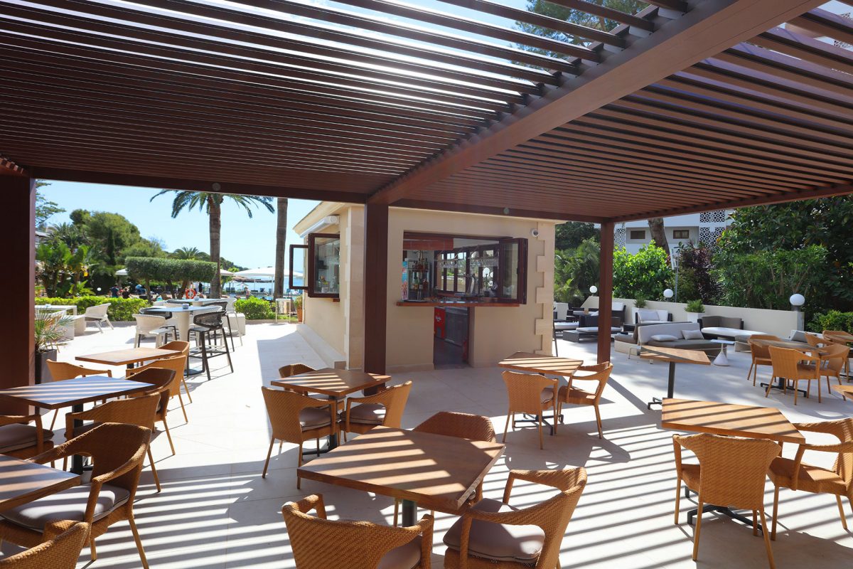 The terrace bar at Son Caliu Spa Oasis Hotel, Mallorca