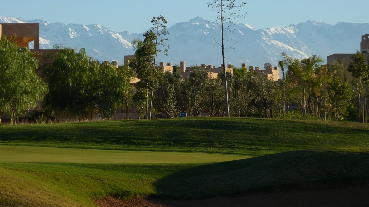 Atlas Mountains behind The Montgomerie Marrakech Golf Club, Morocco. Gof Planet Holidays.