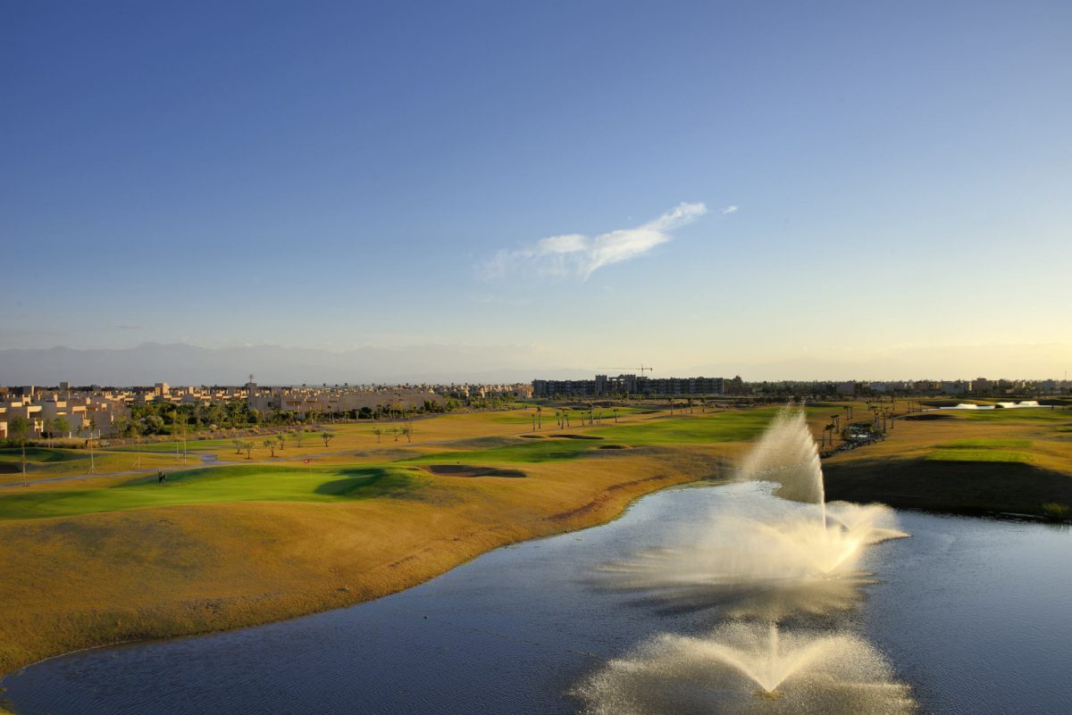 Down the fairway at The Montgomerie Marrakech Golf Club, Morocco. Gof Planet Holidays.