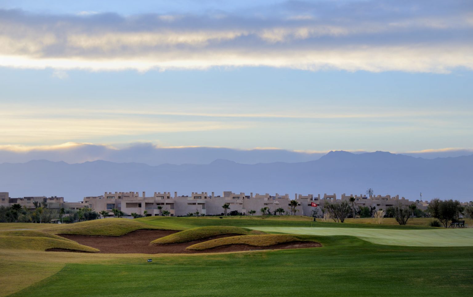 View to the villas at The Montgomerie Marrakech Golf Club, Morocco. Gof Planet Holidays.
