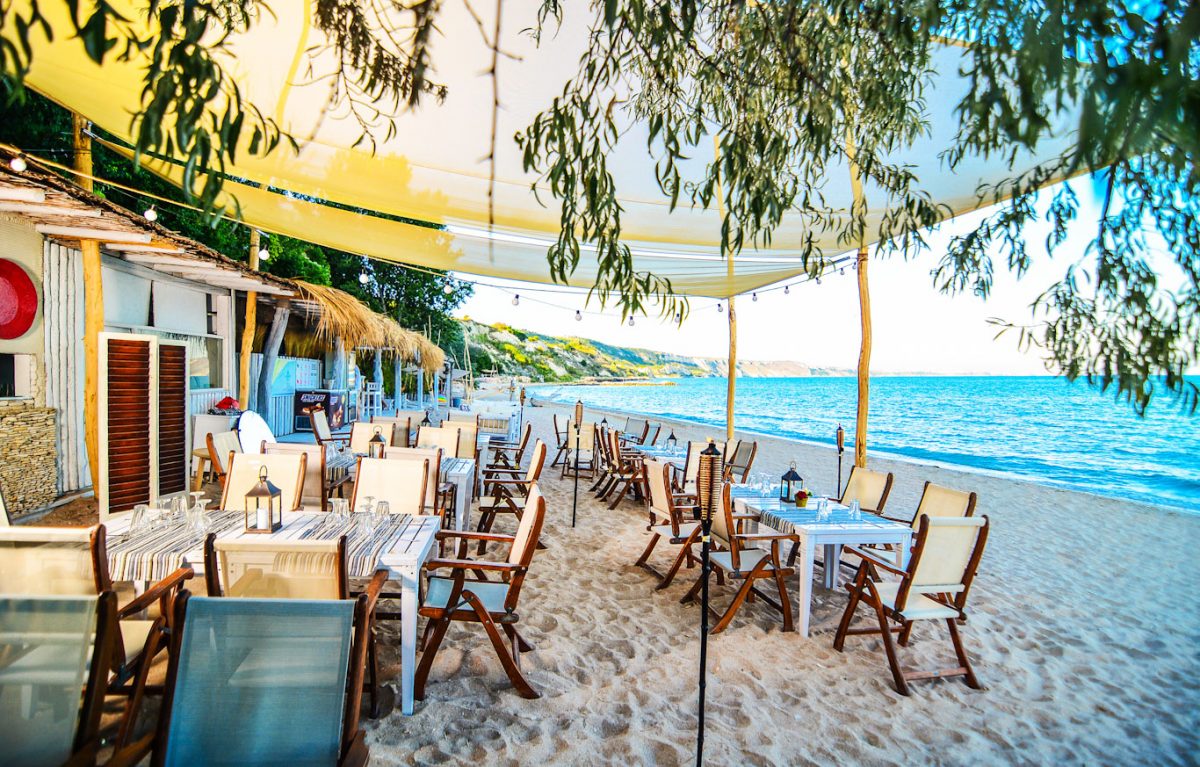 Feel the sand beneath your feet at the beach restaurant at Thracian Cliffs Golf Resort and Spa, Cape Kaliakra, Bulgaria