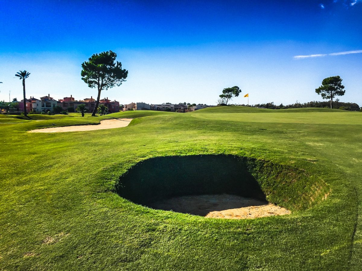 Pot bunkers at Villa Nueva Golf Course, Cadiz, Spain