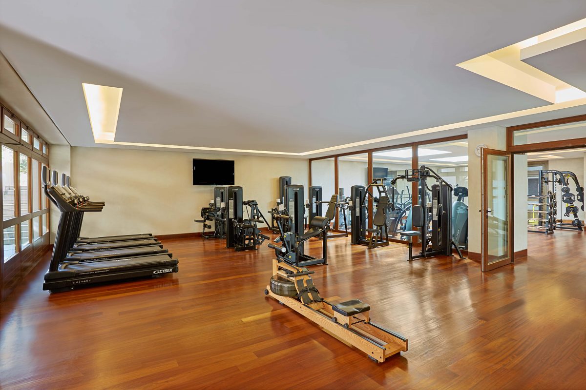 The gym is well equipped at Westin Resort, Costa Navarin, Greece