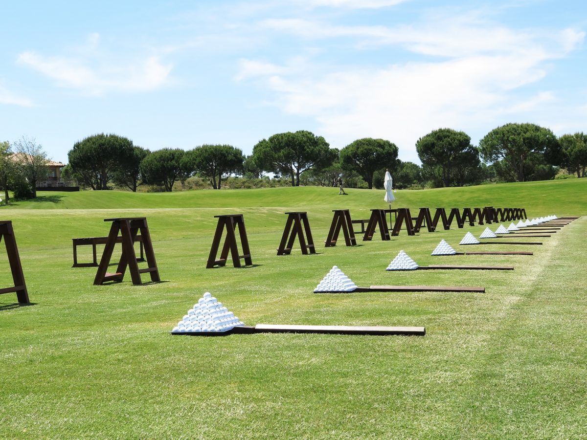 The practice range at Monte Rei Golf Club, near Tavira, Eastern Algarve, Portugal