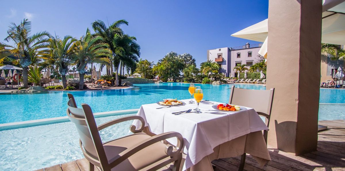 Breakfast by the pool at Gran Hotel Lopesan Villa Del Conde, Gran Canaria