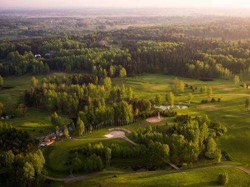 Bird's eye view of the European Centre Golf Club, Lithuania, with Golf Planet Holidays