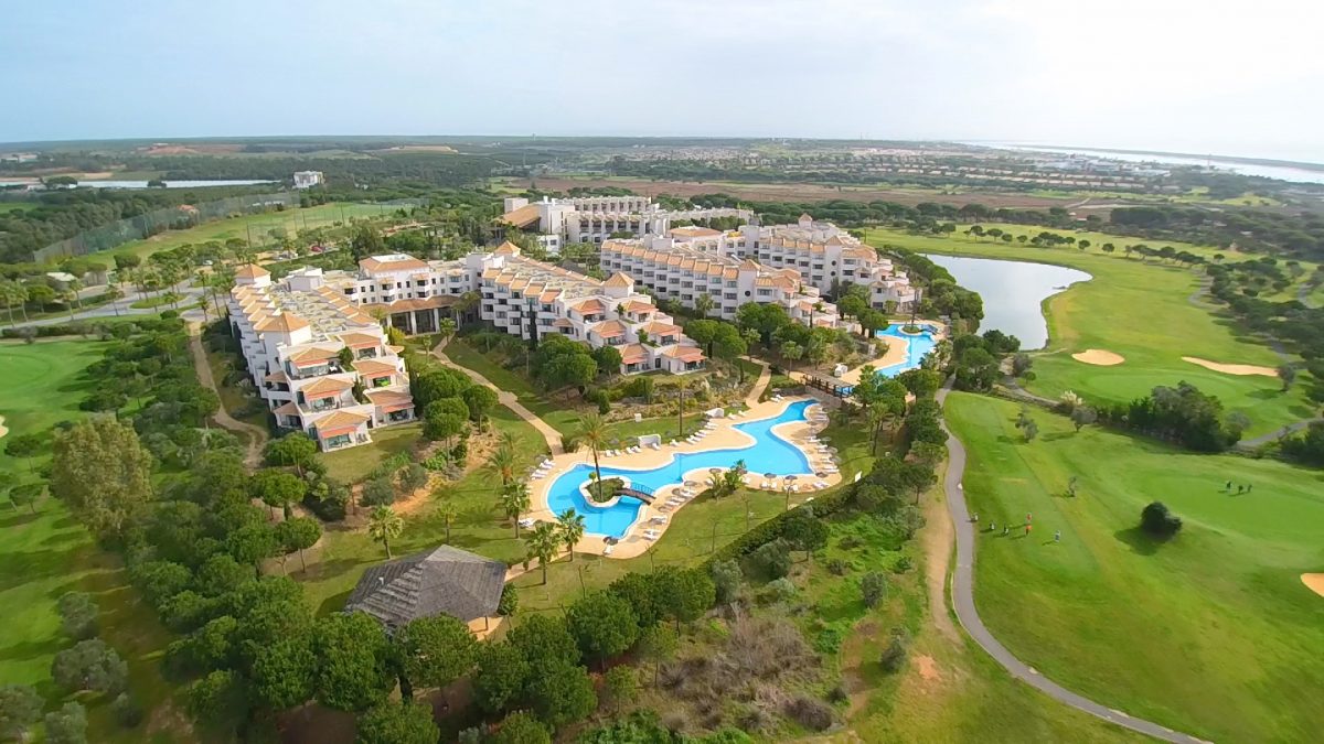 Aerial view of El Rompido golf resort, Spain
