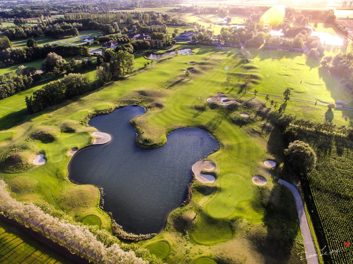 Aerial view of Damme Golf Club, near Bruges, Belgium