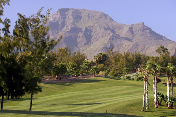 Beautiful backdrop to Las Americas Golf Course, Tenerife