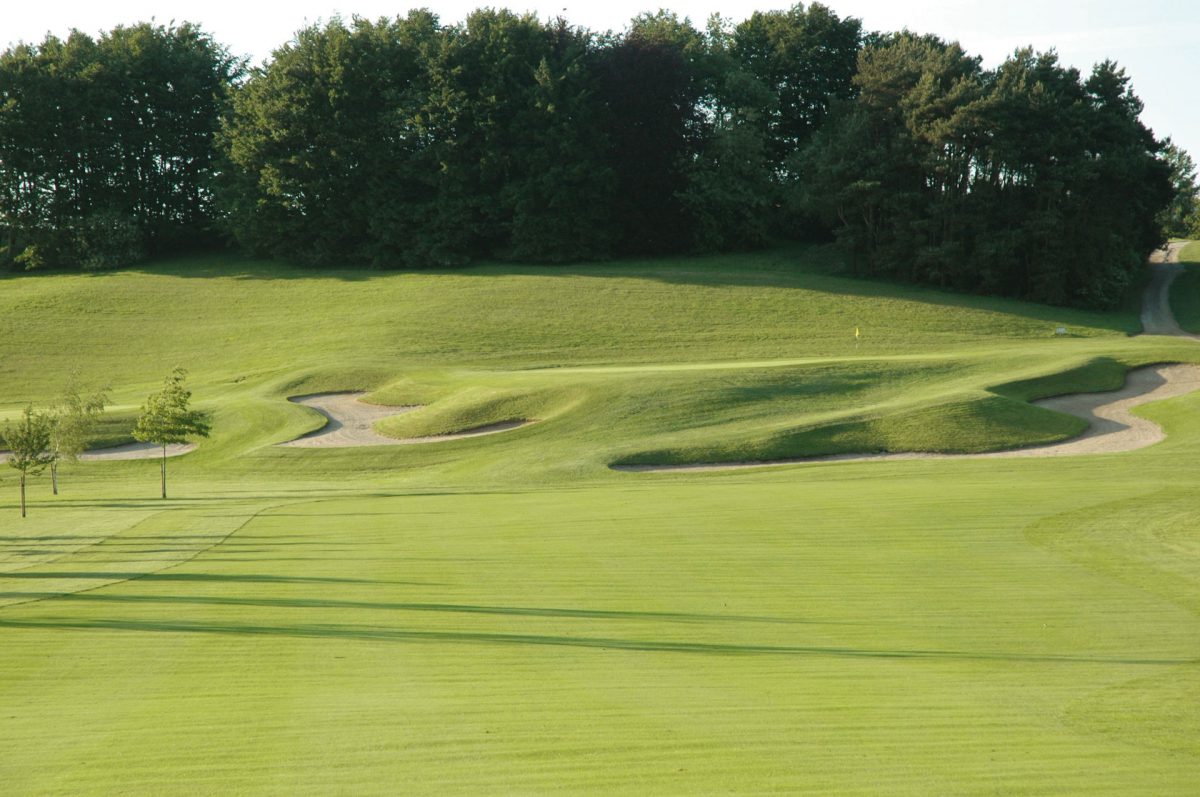 A tricky approach to the green at Golf L'Empereur, near Waerloo, Belgium