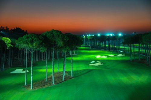 Floodlit golf at Regnum Carya Golf Course, Belek, Turkey. Golf Planet Holidays