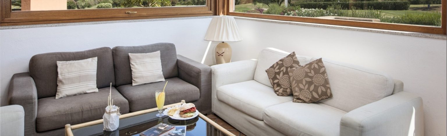 The golf bar and lounge at Is Molas Resort