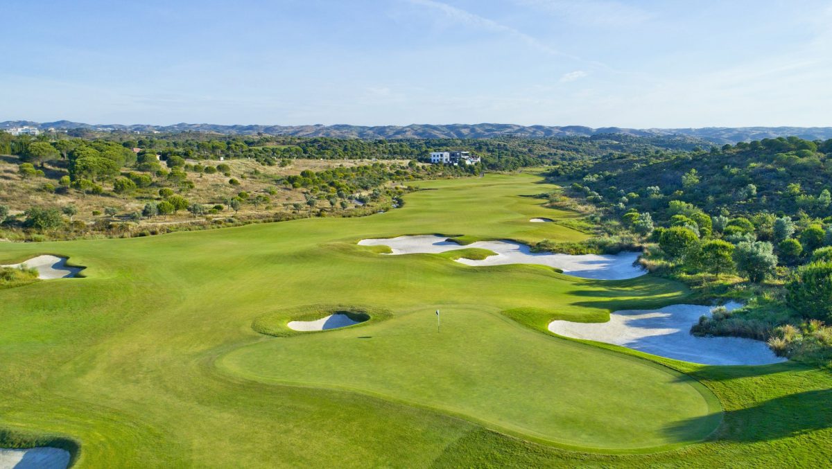 The 16th hole at Monte Rei Golf Club near Tavira, Eastern Algarve, Portugal