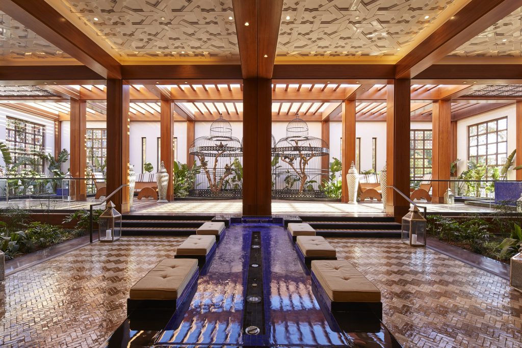 The glamour of MÃ¶venpick Hotel Mansour Eddahbi, Marrakech, Morocco.