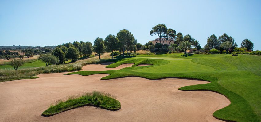 Imposing bunkers on Son Gual Golf Course, Palma, Mallorca