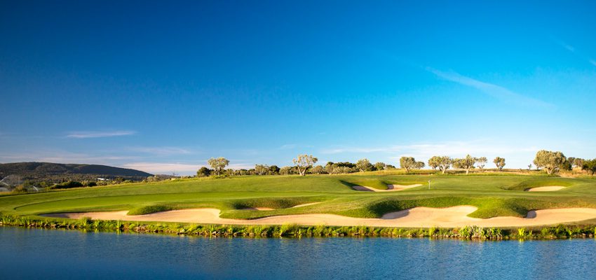Island green on Son Gual golf course, Palma, Mallorca