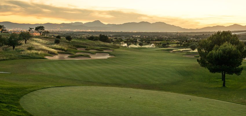 Sunset over Son Gual golf course, Palma, Mallorca