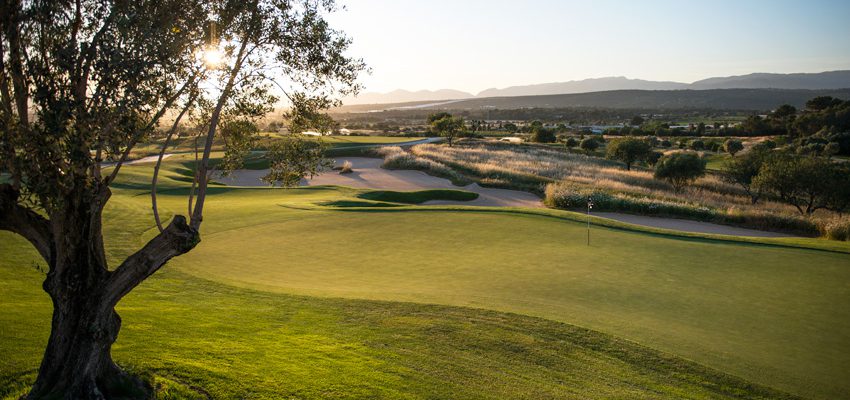 Undulating green on Son Gual Golf course, Palma, Mallorca