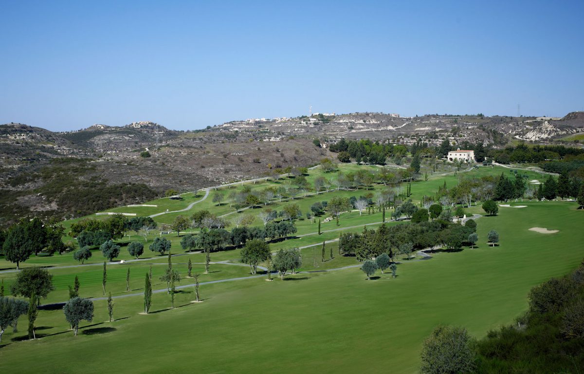 The tree lined fairways at Minthis Hills golf club, Paphos