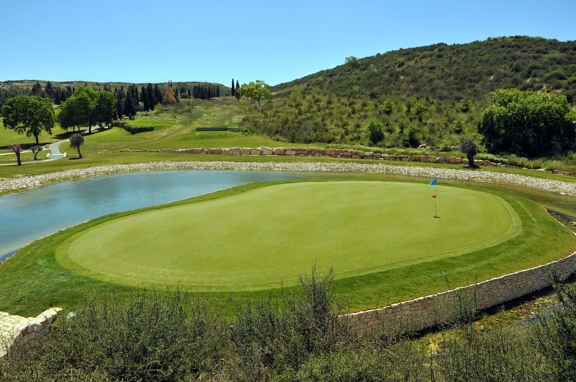 An immaculate green at Minthis Hills Golf Club, Paphos, Cyprus