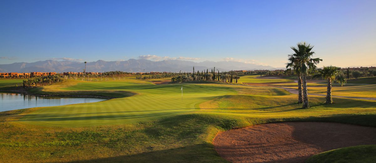 The ninth hole at PalmGolf Ourika Golf Course, Marrakech, Morocco. Golf Planet Holidays