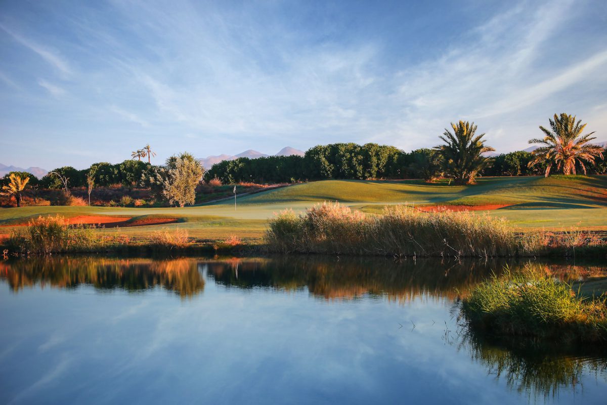The 15th hole at Palm Golf Palmaraie, Marrakech, Morocco. Golf Planet Holidays