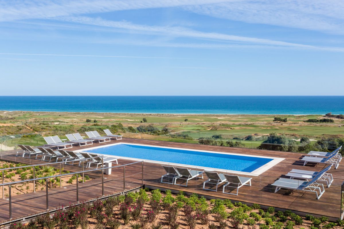 Idyllic setting for the outdoor pool at Palmares Beach House Hotel, Lagos, Portugal