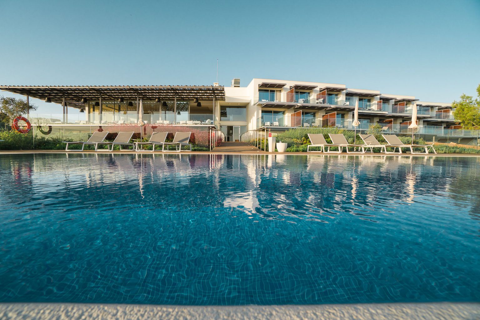 By the pool at Palmares Beach House Hotel, Lagos, Portugal